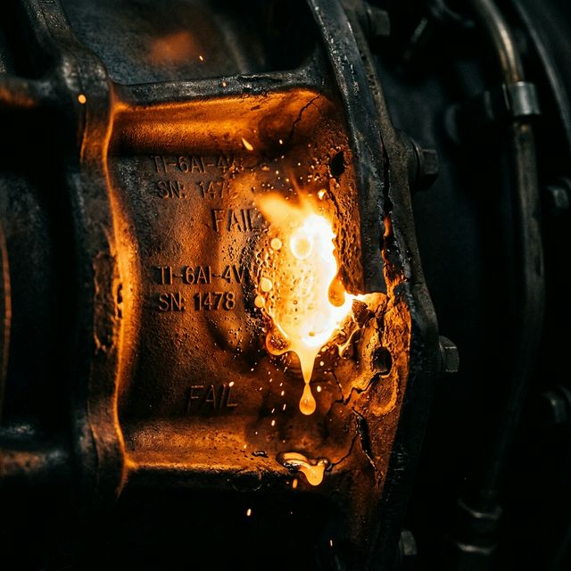 Titanium failing under intense heat